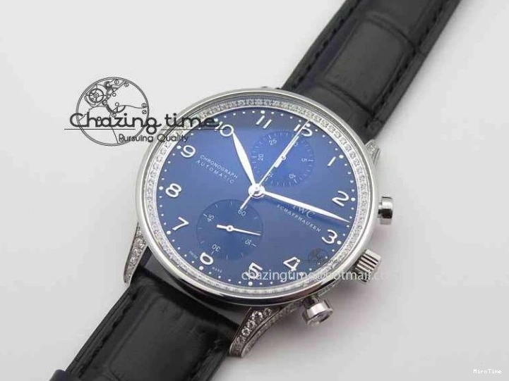 MIROTIME 0415 Portuguese IW3714 Diam ZF V2 1:1 Best Edition Black Dial On Black Leather Strap A79350 (Slim Movement) Lightweight 7245